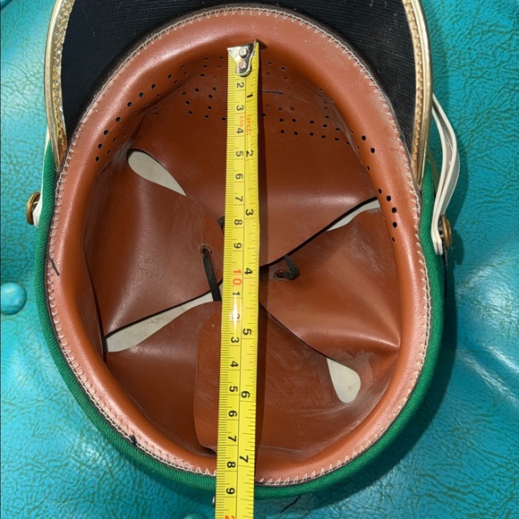 Vintage Ostwald green and gold starburst marching band hat shako - Picture 14 of 16